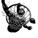 Breaking the basket while dunking tattoo design idea
