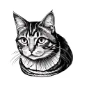 cat crayon writing poetry tattoo design idea