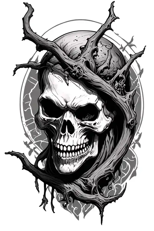 horror totenkopf tattoo design idea