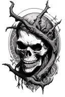 horror totenkopf tattoo design idea