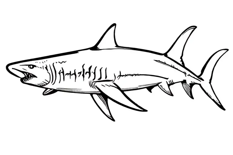 mako shark emerging tattoo design idea