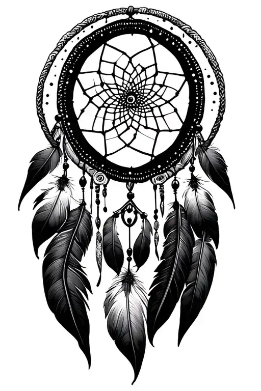 dream catcher tattoo design idea