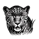 agave plant Jaguar tattoo design idea