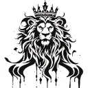 lion, blood, crown tattoo design idea