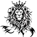 lion, blood, crown tattoo design idea