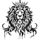 lion, blood, crown tattoo design idea