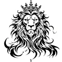 lion, blood, crown tattoo design idea