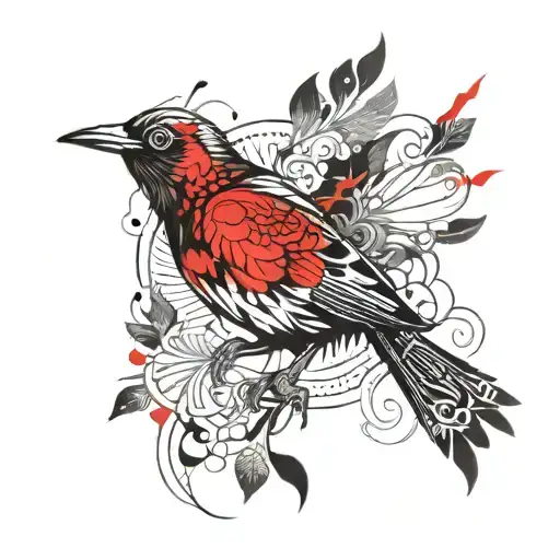 bird outline with filigree instead of feathers  tattoo design idea