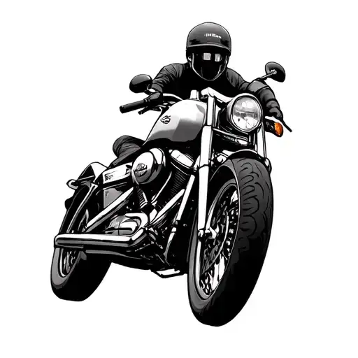 austin texas skyline, motorcycle tattoo design idea