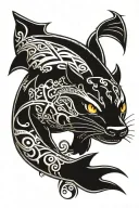 Toothless, orca, jaguar black tribal tattoo tattoo design idea