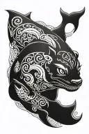 Toothless, orca, jaguar black tribal tattoo tattoo design idea