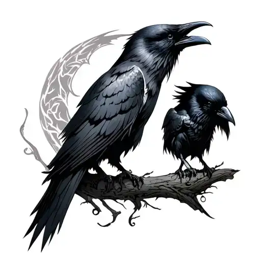 Morrigan and crows tattoo design idea