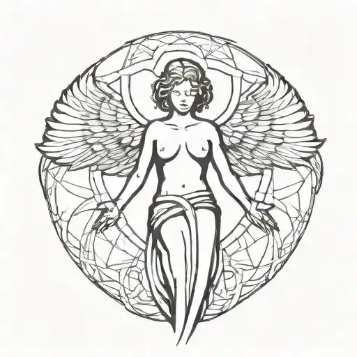 arc angel tattoo design idea