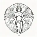 arc angel tattoo design idea