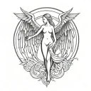 arc angel tattoo design idea