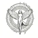 arc angel tattoo design idea