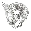 arc angel tattoo design idea