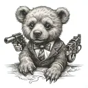 mob boss teddy bear tattoo design idea