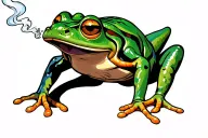 Frog smoking tattoo design idea