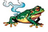 Frog smoking tattoo design idea
