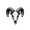 Create a stencil of a Aftican warrior, wearing a ram skull to symbolize strength and courage tattoo design idea