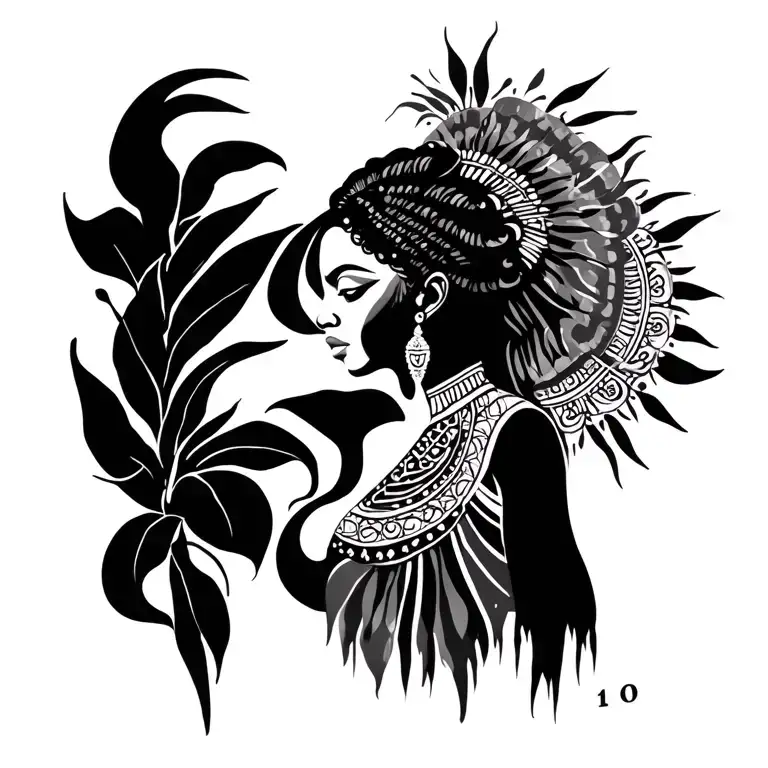 African goddess half back tattoo tattoo design idea