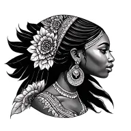 African goddess half back tattoo tattoo design idea