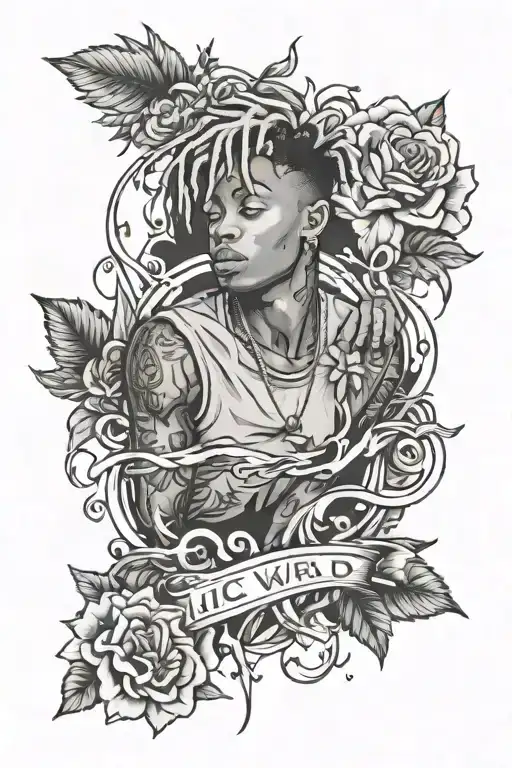 juice wrld tattoo design idea