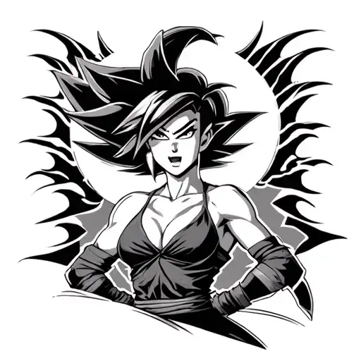 dbz woman all powerful tattoo design idea