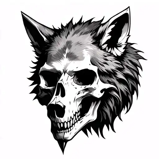 tattooing wolf skull and spartan tattoo design idea