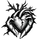 broken heart deception family tattoo design idea