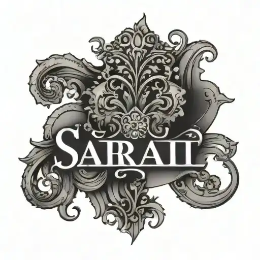 Sarai Mahal name incorporated tattoo design idea