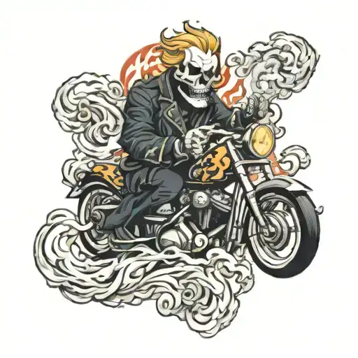 ghost rider smoke tattoo design idea