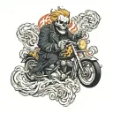 ghost rider smoke tattoo design idea