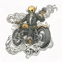 ghost rider smoke tattoo design idea
