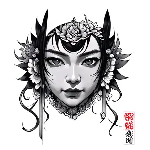 Sukuna Face tattoo design idea
