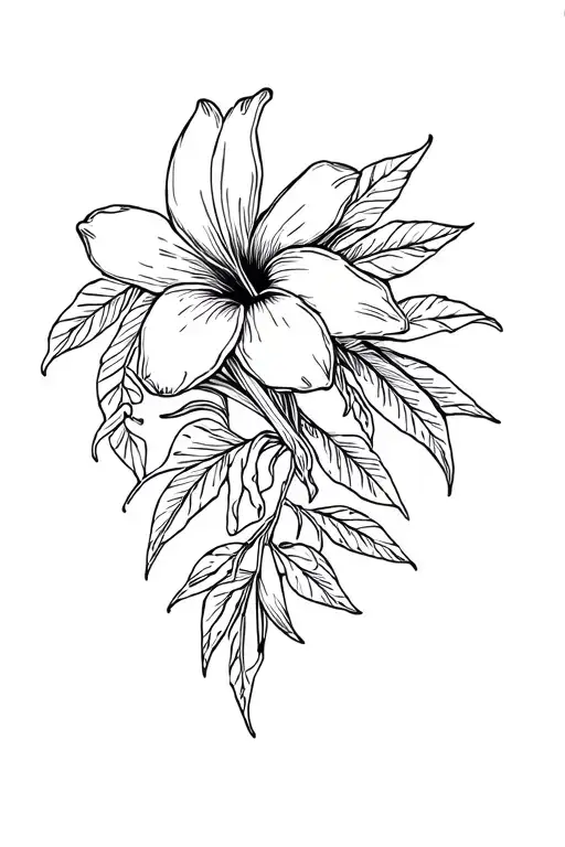 I want a Puerto Rican natural tattoo design, incorporating the coqui, flower and Indian sketch of Puerto Rico.  tattoo design idea