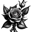 bundle of hyacinths and a rose intertwined - no leaves tattoo design idea