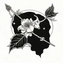 Taurus zodiac symbol, Sagittarius arrow, may birth flower tattoo design idea