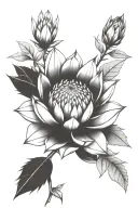 king protea flower tattoo design idea