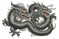 black japan dragon without wings tattoo design idea