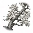 cherry blossom tree tattoo design idea