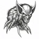 wolverine claws in the letter D tattoo design idea