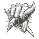 wolverine claws in the letter D tattoo design idea