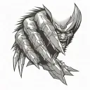wolverine claws in the letter D tattoo design idea