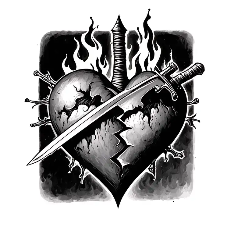 1. The high part of the forearm (near the elbow): • a fired broken heart, crossed by a dagger (symbol of tattoo design idea