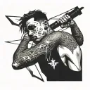 trap gang member tattoo design idea