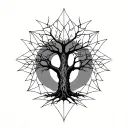Baobab Tree without leaves tattoo design idea