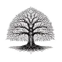 Baobab Tree without leaves tattoo design idea