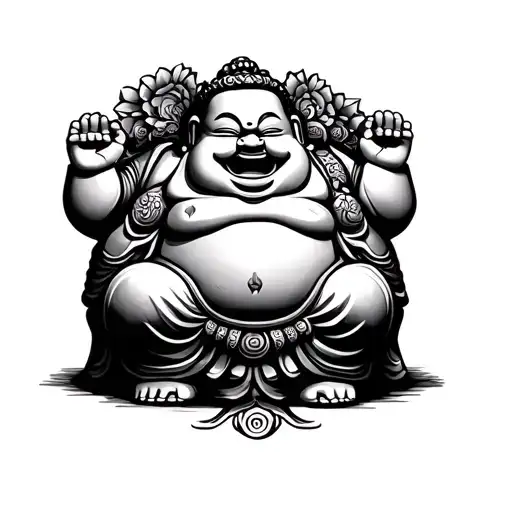 laughing Fat Buddha tattoo design idea